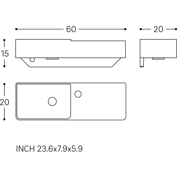 Cosmic Fancy håndvask, 40x20, højre, hvid
