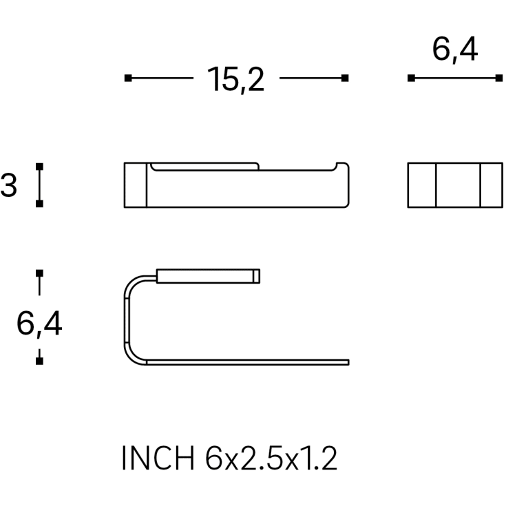 Cosmic LineB+ toiletrulleholder, rustfrit stål