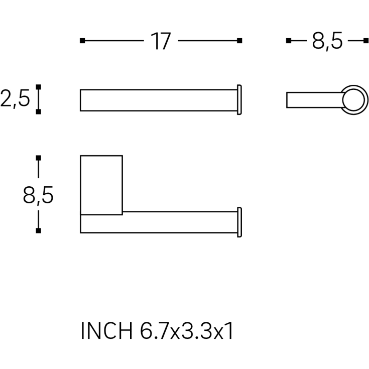 Cosmic Project toiletrulleholder, krom