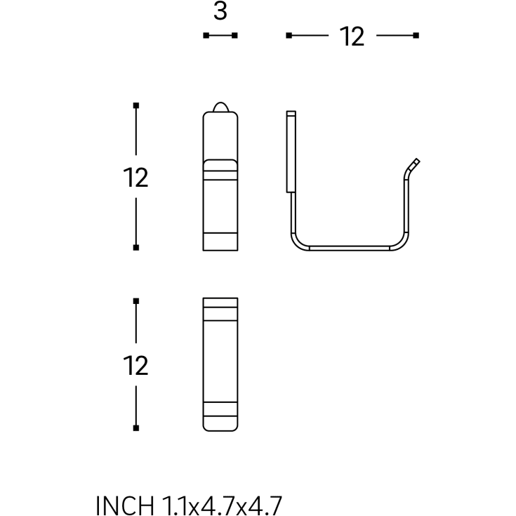 Cosmic LineB+ håndklædekrog, rustfrit stål