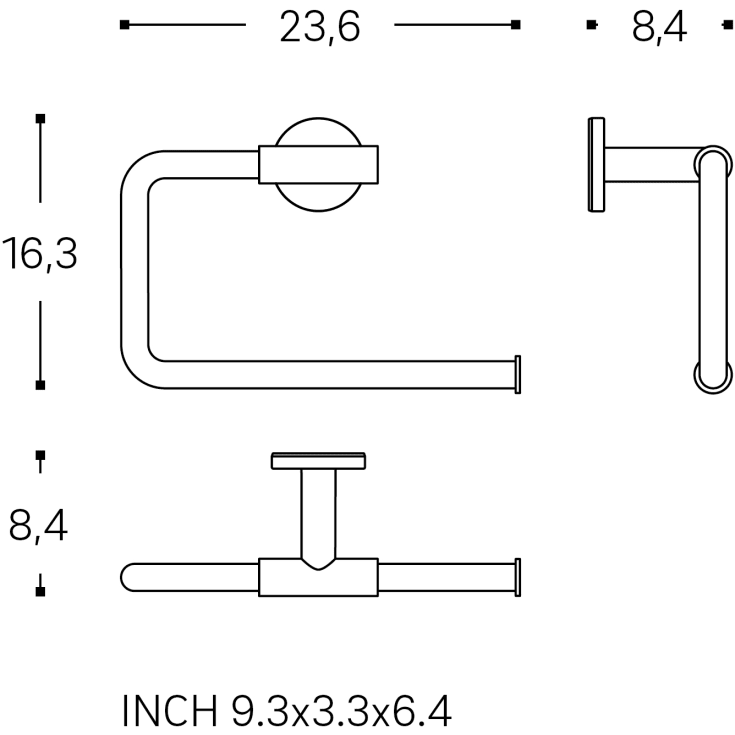 Cosmic Architect S+ håndklædeholder, 23,6 cm, børstet guld pvd