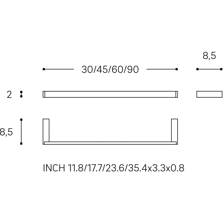 Cosmic BathlifeA håndklædestang, 45 cm, krom
