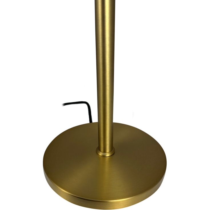 Dyberg Larsen Oulu bordlampe svart og messing med vippeskjerm