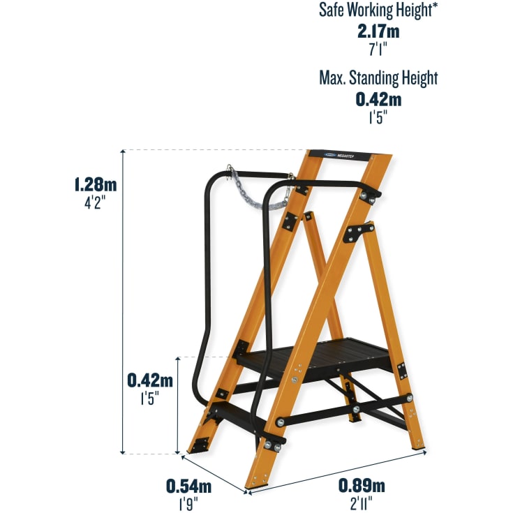 Zarges plattformstege Safemaster EFAmix S, 2 steg/0,42 m