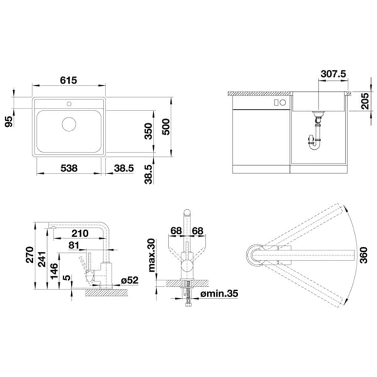 Blanco Lemis 6-IF køkkenvask-pakke
