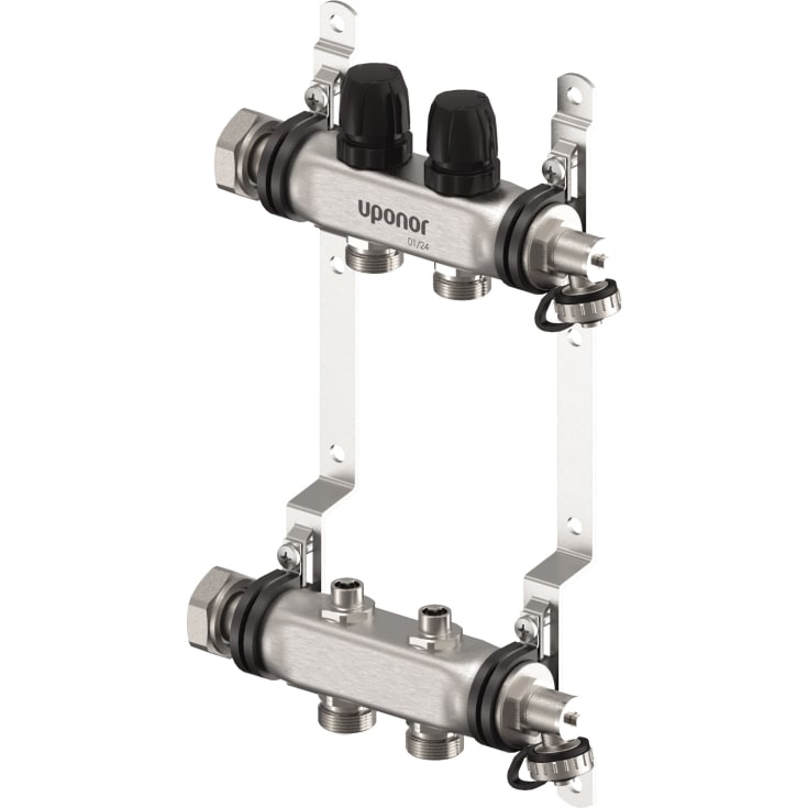 Uponor Vario S 1" gulvvarmefordeler, 2 kretser