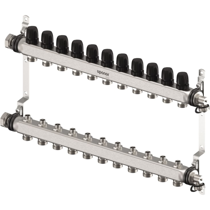 Uponor Vario S 1" gulvvarme fordelerør, 11 kredse