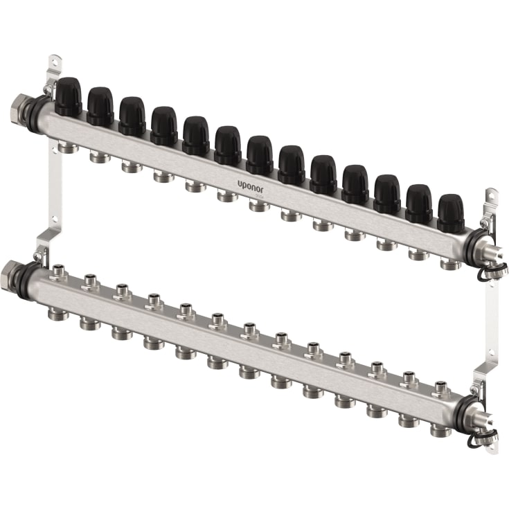 Uponor Vario S 1" gulvvarme fordelerør, 13 kredse