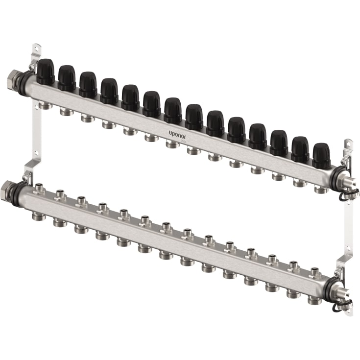 Uponor Vario S 1" värmekretsfördelare, 13 kretsar