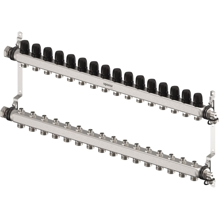Uponor Vario S 1" värmekretsfördelare, 13 kretsar