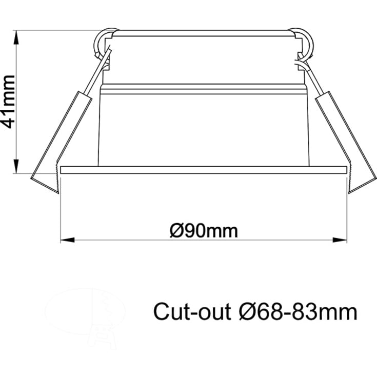 Hilux D8 Tilt360 downlight, 8W, 3000K, hvit