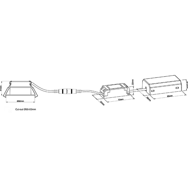 Hilux D8 Tilt360 indbygningsspot, 8W, 2700K, sort