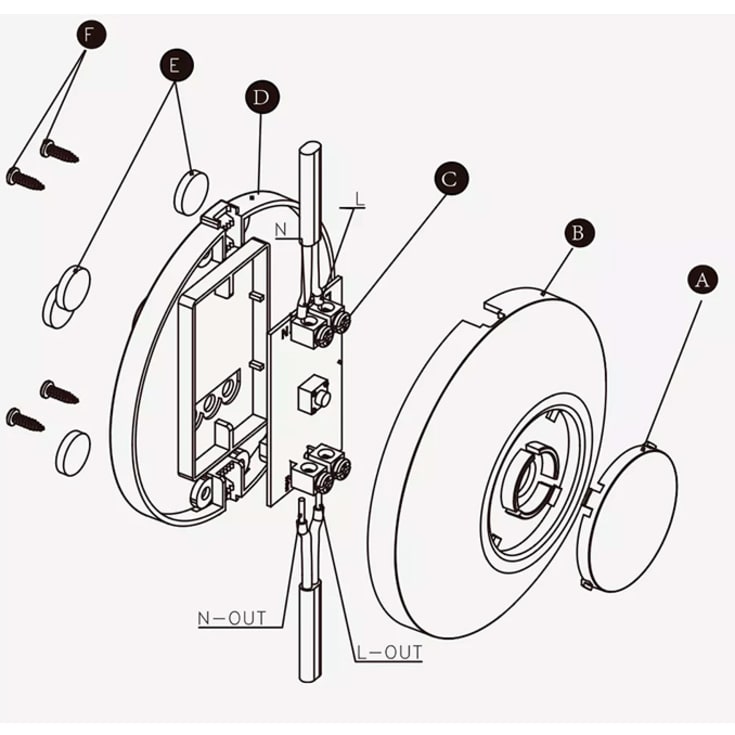 Hilux Zigbee lysdæmper til ledning, fodkontakt, hvid