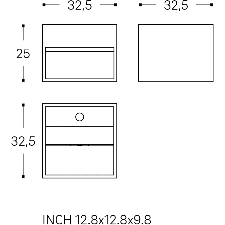 Cosmic Compact håndvask, 32,5x32,5 cm, mat hvid