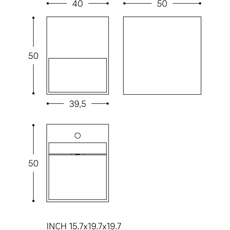 Cosmic Compact håndvask, 40x50 cm, mat hvid