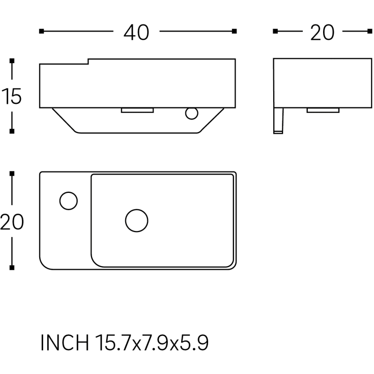 Cosmic Fancy håndvask, 40x20 cm, hvid