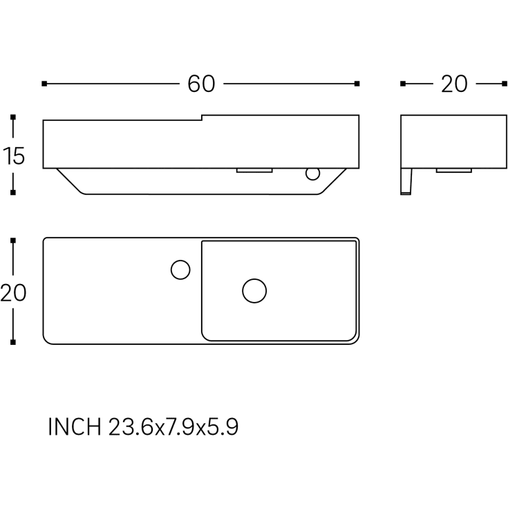 Cosmic Fancy hÄndvask, 60x20 cm, mat hvid