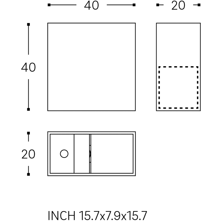 Cosmic Compact håndvask, 40x20 cm, mat hvid