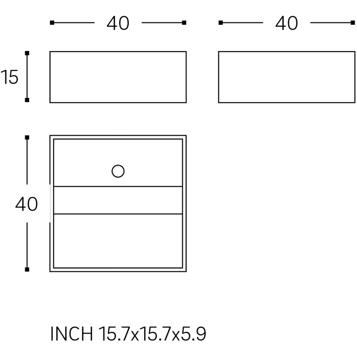 Cosmic Compact håndvask, 40x40 cm, mat hvid