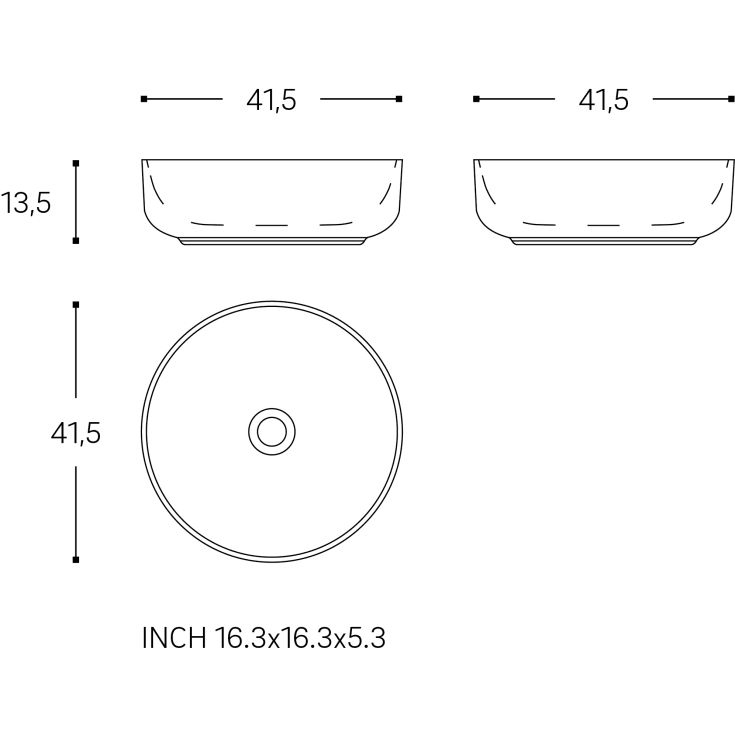 Cosmic Wish håndvask, Ø41,5 cm, mat grøn