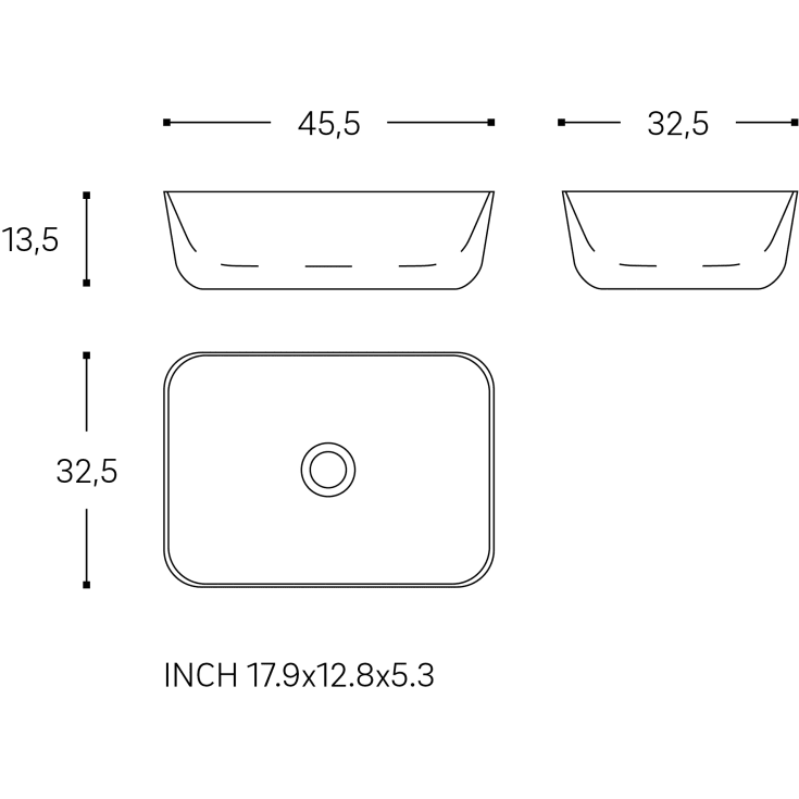 Cosmic Wish håndvask, 45,5x32,5 cm, mat grøn