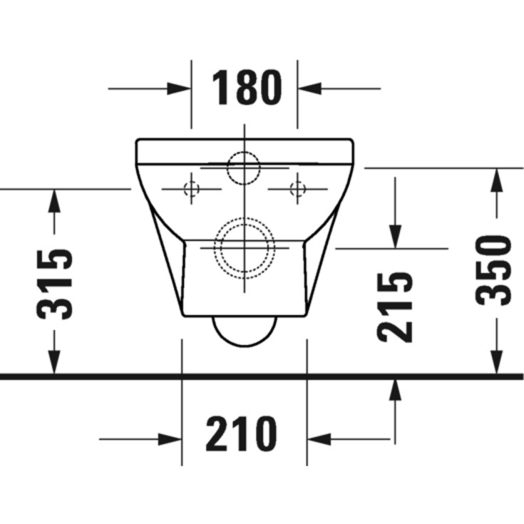 Duravit No.1 væghængt toilet, uden skyllekant, rengøringsvenlig, hvid
