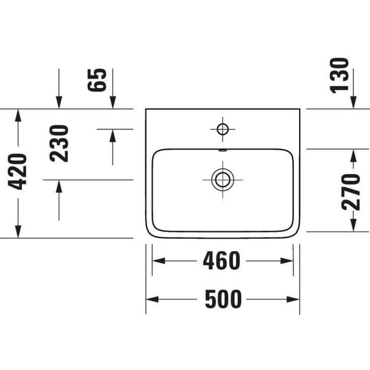 Duravit Studio F. A. Porsche Collection håndvask 50x42 cm, hvid