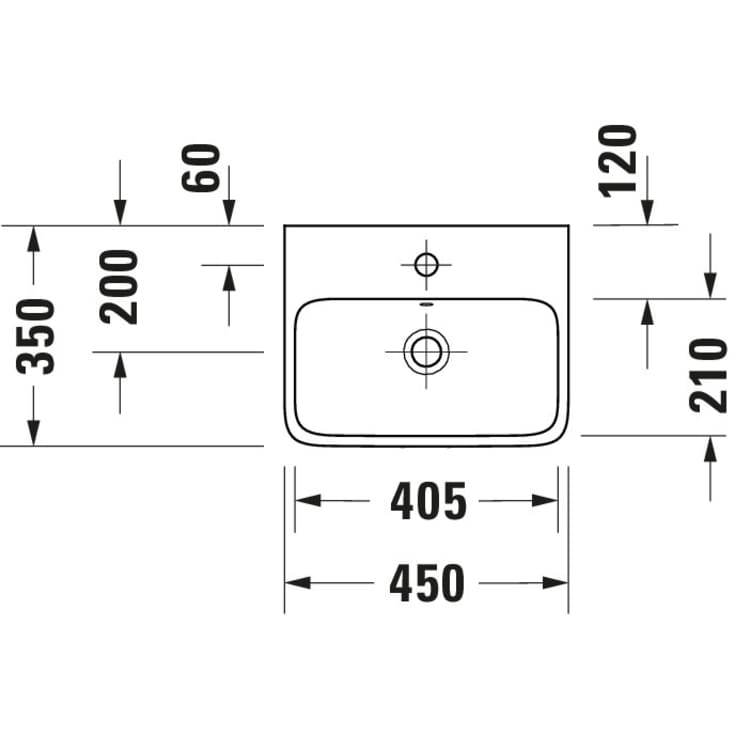 Duravit Studio F. A. Porsche Collection håndvask 45x35 cm, hvid