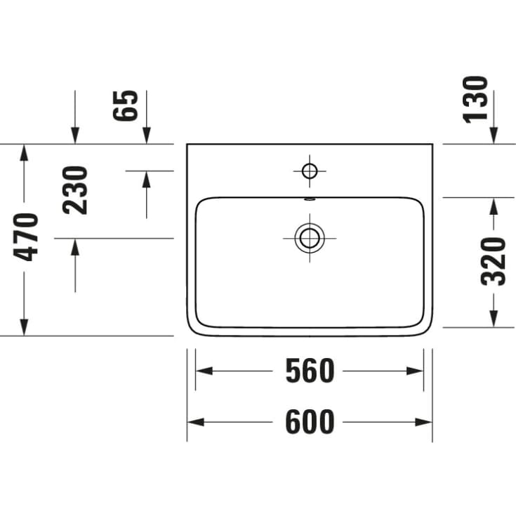 Duravit Studio F. A. Porsche Collection håndvask 60x47 cm, hvid