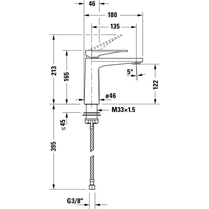Duravit Tulum håndvaskarmatur medium, sort