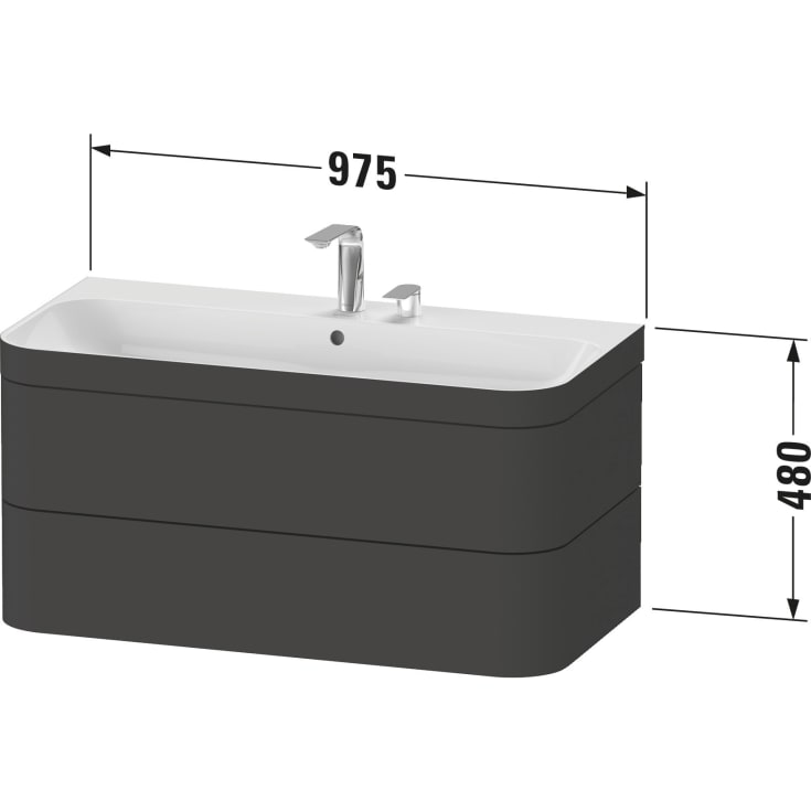 Duravit Happy D.2 møbelpakke, 97,5x49 cm, eg