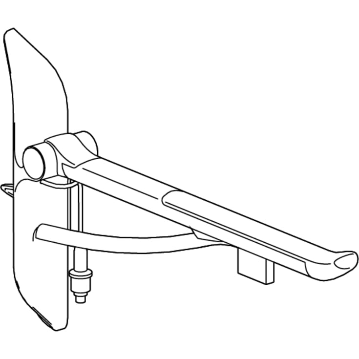 Pressalit Care Plus armstøtte, 70 cm, venstre, hvid