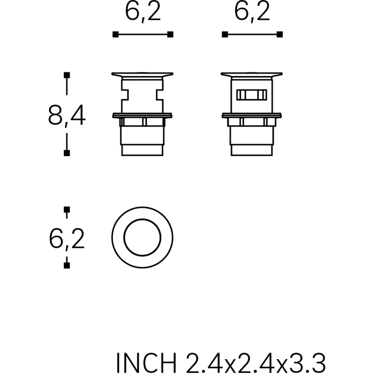 Cosmic bundventil, push open, krom