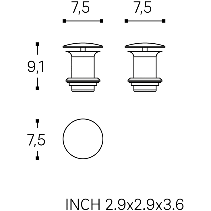 Cosmic bundventil, push open, krom