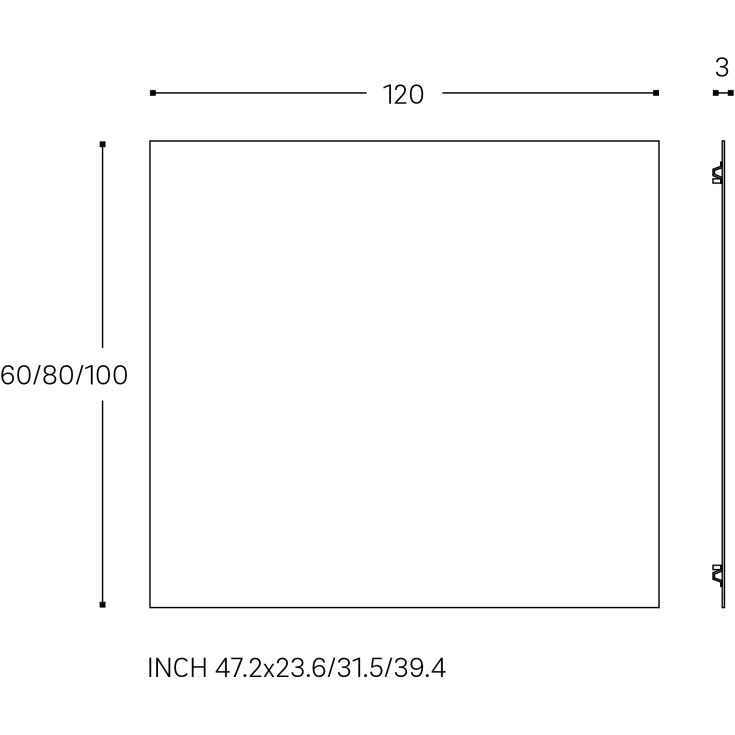 Cosmic Espejo Basic spejl, 120x80 cm