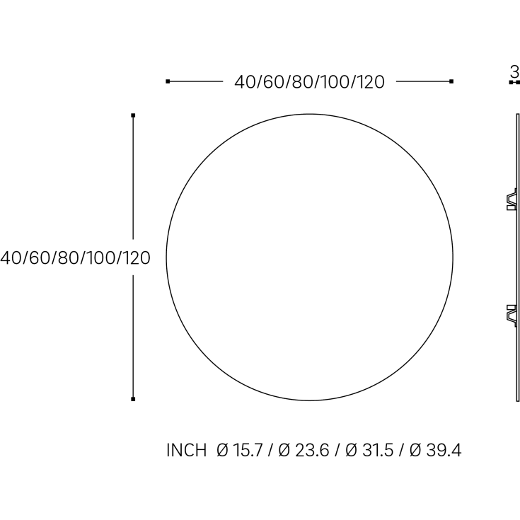 Kosmisk speil, Ø100 cm