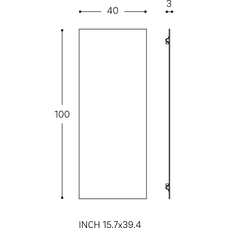 Cosmic Espejo Basic spejl, 40x100 cm