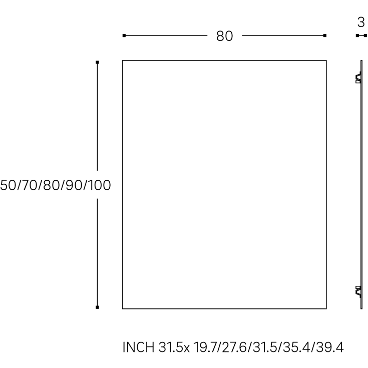 Cosmic Mobius Basic spejl, 80x90 cm