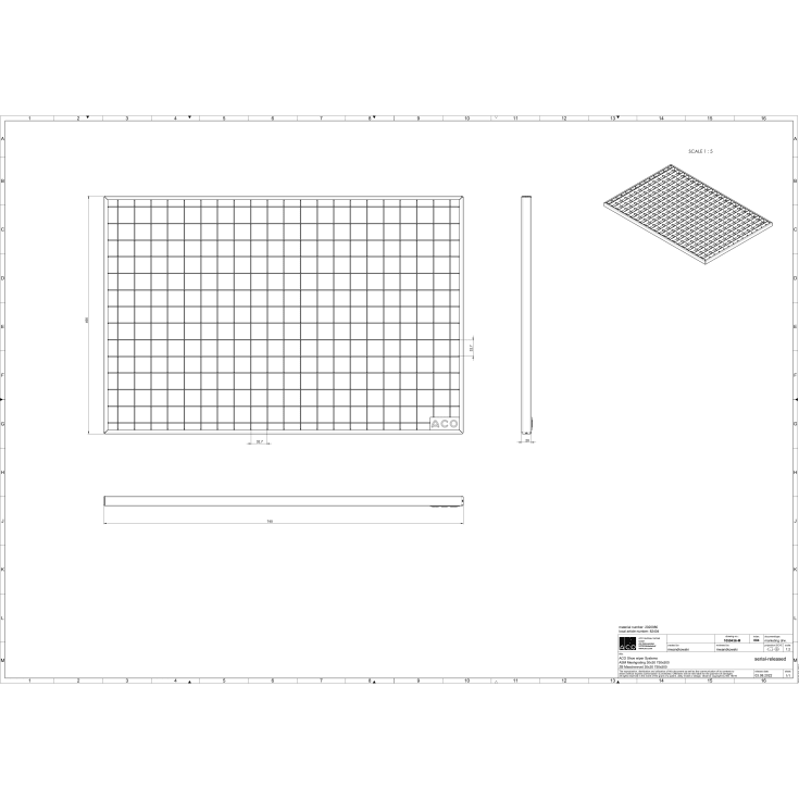 Aco Vario dørrist, 75x50 cm, galvaniseret