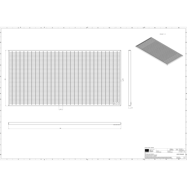 Aco Vario dørrist, 100x50 cm, galvanisert