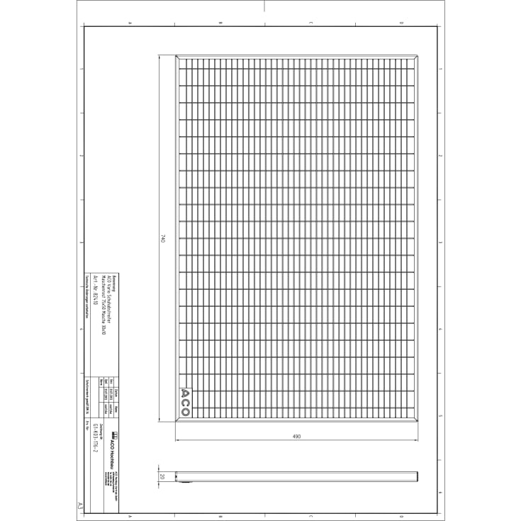 Aco Vario dørrist, 75x50 cm, galvanisert