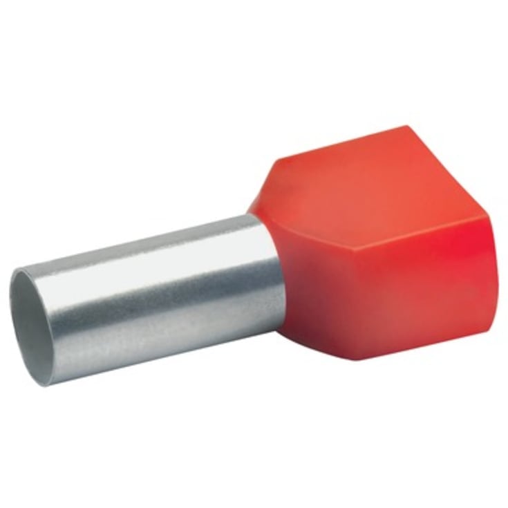 100 stk Klauke isolert dobbelt endehylse, kobber, 2 x 10,0 mm², 26 mm