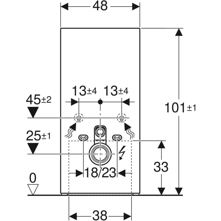 Geberit Monolith Plus sisterne for vegghengt toalett, 101 cm, grått glass