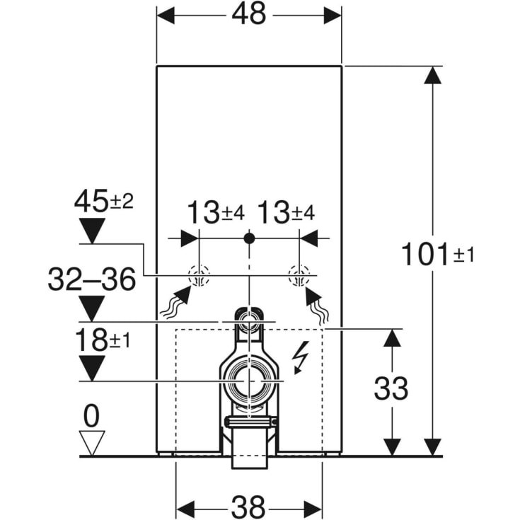 Geberit Monolith Plus cisterne til back-to-wall toilet, 101 cm, hvidt glas