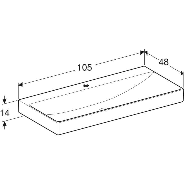 Geberit One håndvask, 105x48 cm, hvid