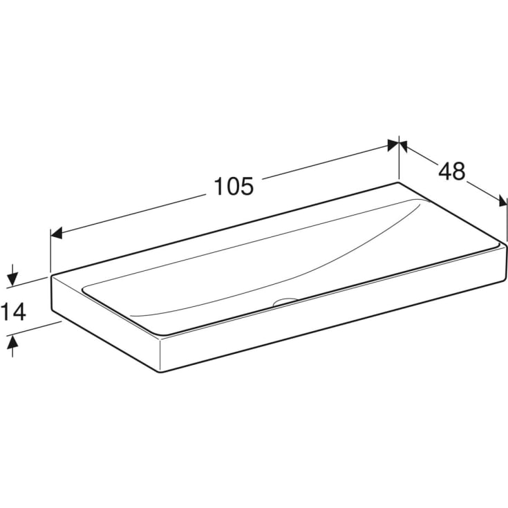 Geberit One tvättställ, 105x48 cm, vit