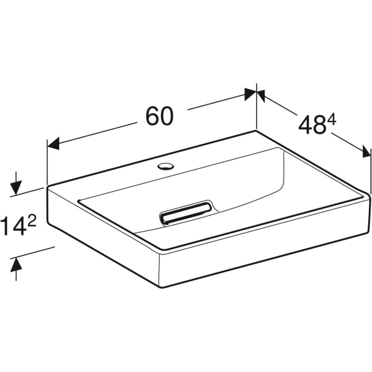 Geberit One håndvask, 60x48 cm, hvid