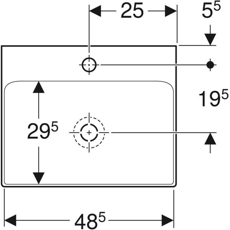 Geberit One håndvask, 50x41 cm, hvid