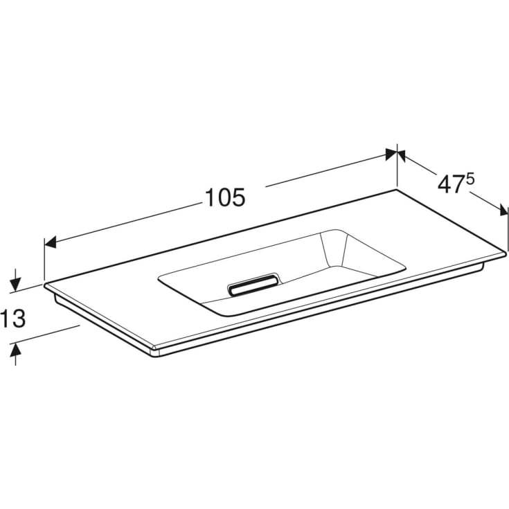 Geberit One håndvask, 105x48 cm, hvid