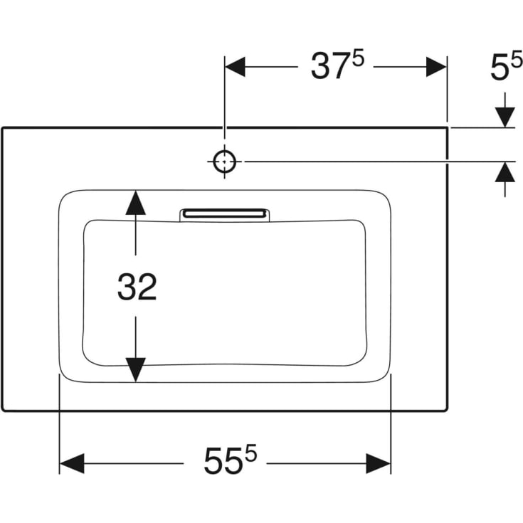 Geberit One håndvask, 75x48 cm, hvid